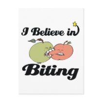 i believe in biting post card
