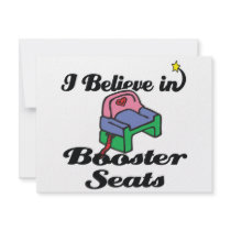 i believe in booster seats custom invitation