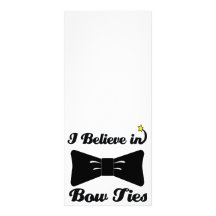 i believe in bow ties rack card design