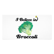 i believe in broccoli picture card