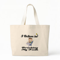 i believe in brushing my teeth boy tote bag