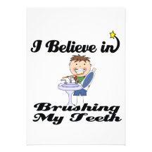 i believe in brushing my teeth boy custom invites