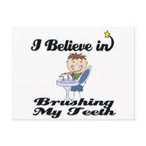 i believe in brushing my teeth boy postcard
