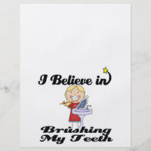 i believe in brushing my teeth girl personalized flyer