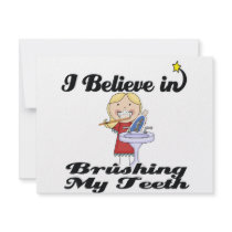 i believe in brushing my teeth girl personalised announcement