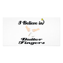 i believe in butter fingers personalized photo card