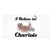 i believe in chariots customised photo card
