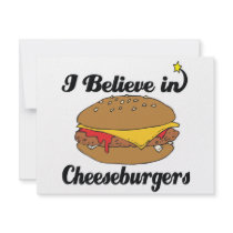 i believe in cheeseburgers personalised invites