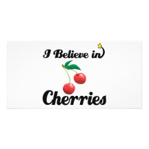 i believe in cherries photo card