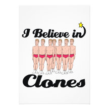 i believe in clones personalized invitations