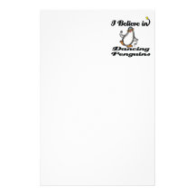 i believe in dancing penguins stationery paper