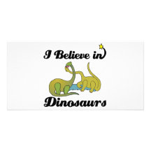 i believe in dinosaurs customized photo card