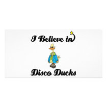 i believe in disco ducks customized photo card