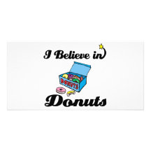 i believe in doughnuts personalized photo card
