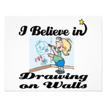 i believe in drawing on walls personalized announcements