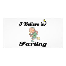 i believe in farting customised photo card