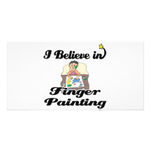 i believe in finger painting photo card template