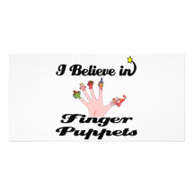 i believe in finger puppets photo card