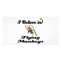 i believe in flying monkeys custom photo card
