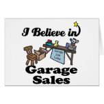 i believe in garage sales card