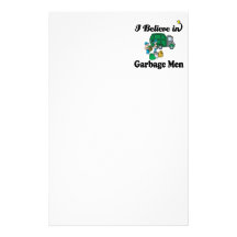 i believe in garbage men personalised stationery