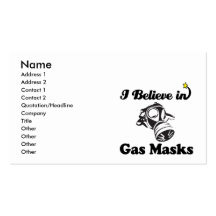 i believe in gas masks business card template