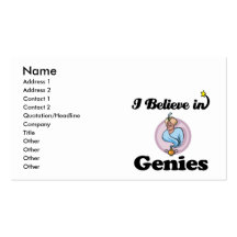 i believe in genies business card
