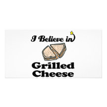 i believe in grilled cheese personalized photo card