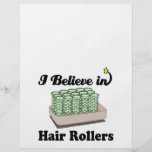 i believe in hair rollers flyer design