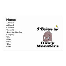 i believe in hairy monsters business card templates
