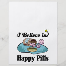 i believe in happy pills personalised flyer