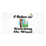 i believe in knocking on wood photo cards