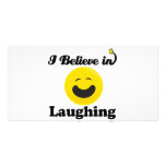 i believe in laughing photo card template