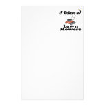 i believe in lawn movers stationery