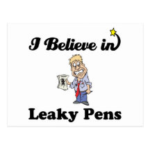 i believe in leaky pens post cards