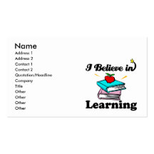 i believe in learning business card template
