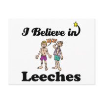 i believe in leeches post card