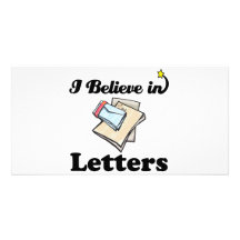 i believe in letters personalized photo card