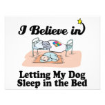 i believe in letting dog sleep in bed announcement