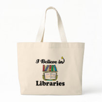 i believe in libraries canvas bags