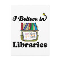 i believe in libraries postcard