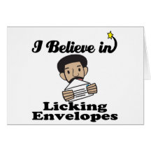 i believe in licking envelopes card