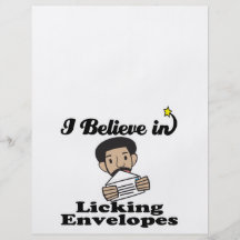 i believe in licking envelopes personalised flyer