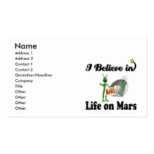 i believe in life on mars business card