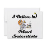 i believe in mad scientists invitations