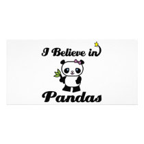 i believe in pandas photo card
