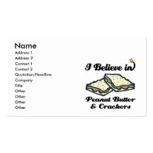 i believe in peanut butter and crackers business card