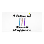 i believe in pencil toppers photo cards