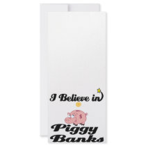 i believe in piggy banks customised rack card