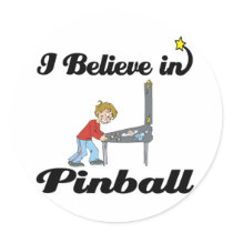 i believe in pinball round stickers